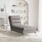 Chaise lounge com almofadões tecido cinzento-acastanhado