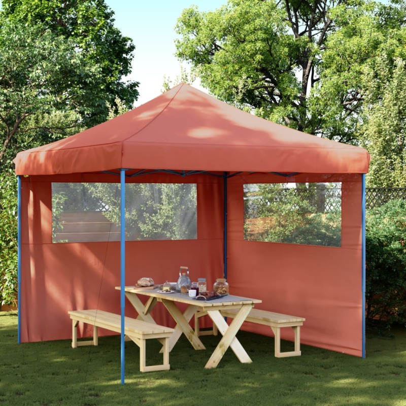 Tenda p/ festas pop-up dobrável 2 paredes laterais terracotta-Toldos e gazebos-Home Retail