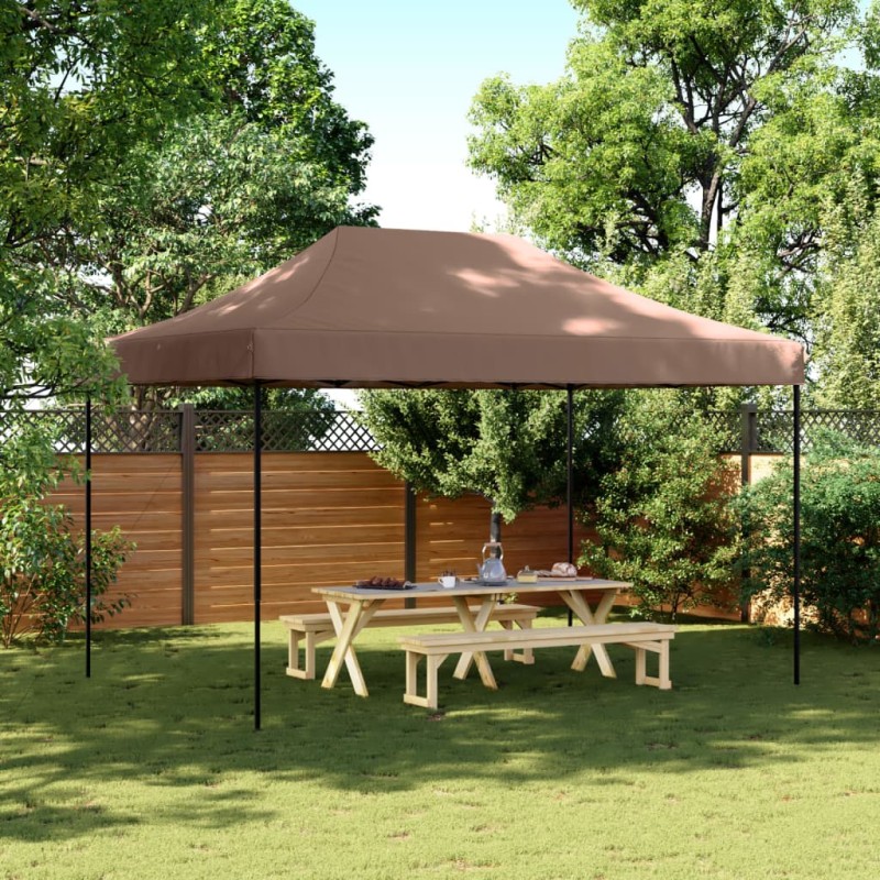 Tenda para festas pop-up dobrável 410x279x315 cm castanho-Toldos e gazebos-Home Retail