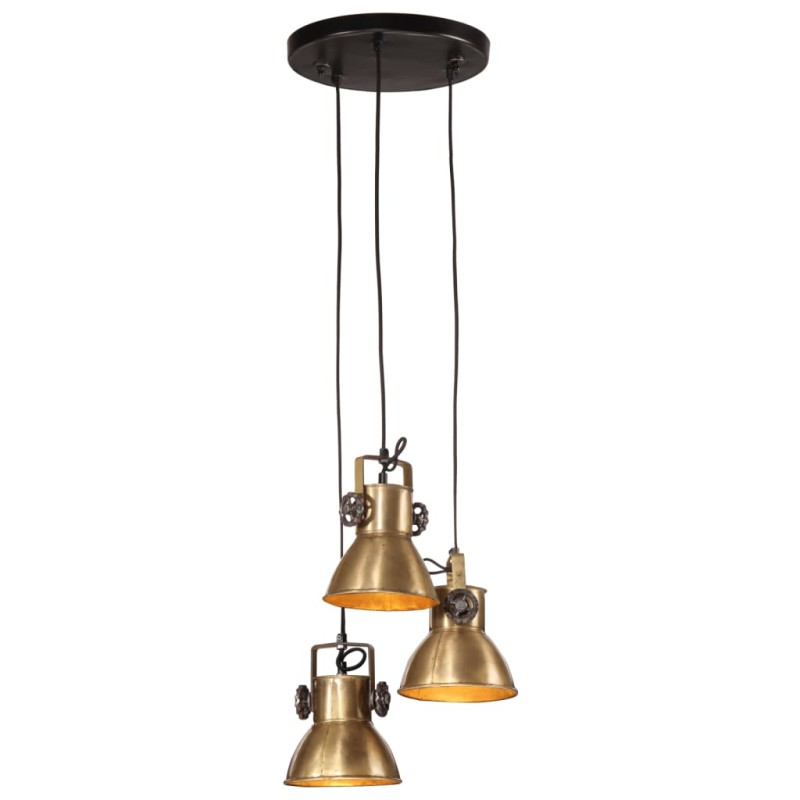 Candeeiro suspenso 25 W 30x30x100 cm E27 bronze antigo-Candeeiros-Home Retail