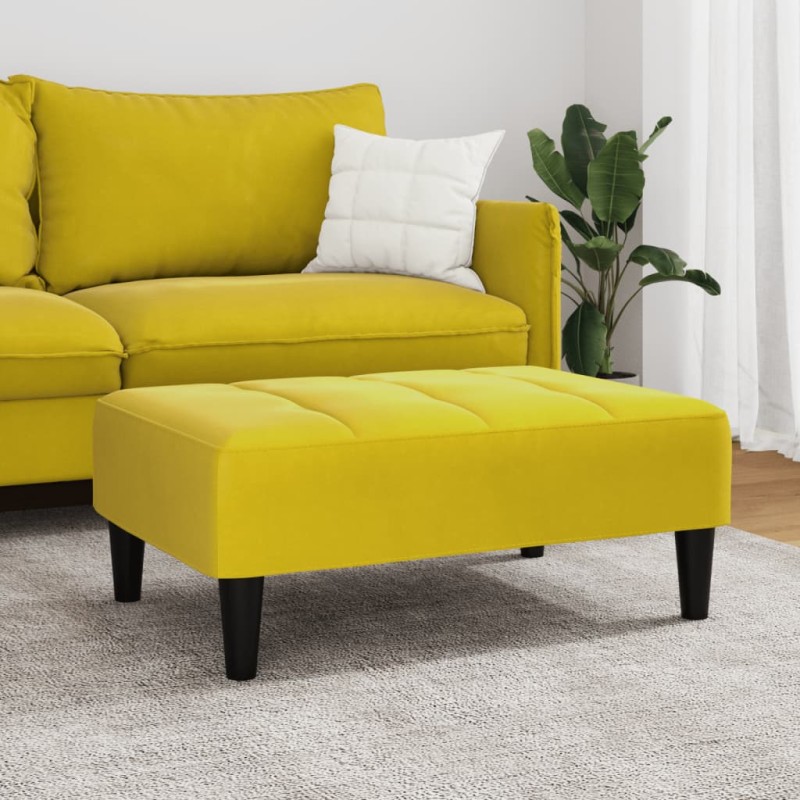 Apoio de pés 77x55x31 cm veludo amarelo-Pufes-Home Retail