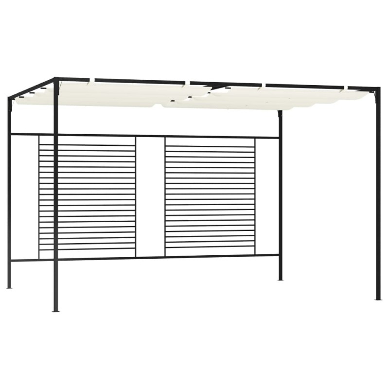 Gazebo com telhado retrátil 3x4x2,3 m 180 g/m² cor creme-Toldos e gazebos-Home Retail