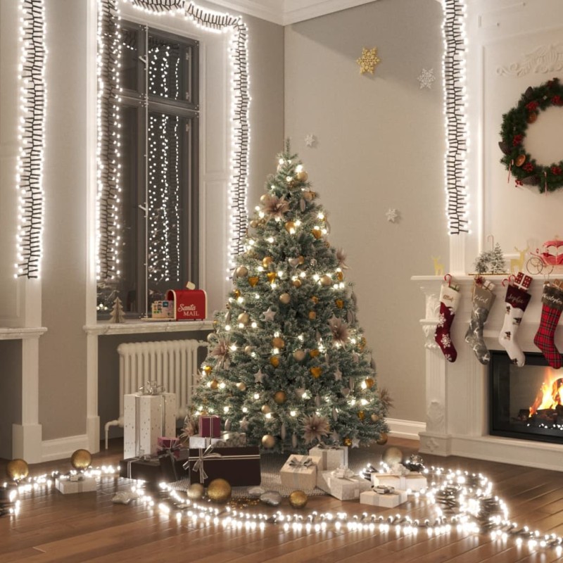 Cordão de luzes agrupadas 400 luzes LED 7,4 m PVC branco frio-Luzes de Natal-Home Retail