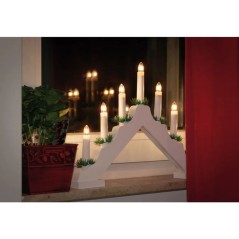 Ambiance Iluminação de velas natalícias em ponte com 7 LEDs branco