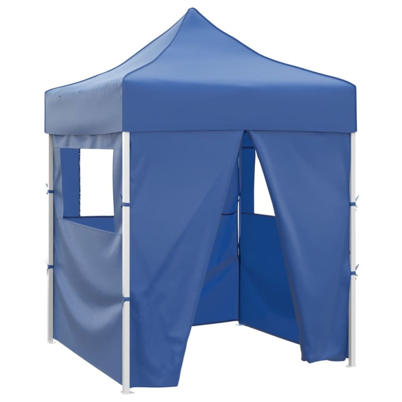 Tenda dobrável profissional festas 4 paredes 2x2 m aço azul-Toldos e gazebos-Home Retail