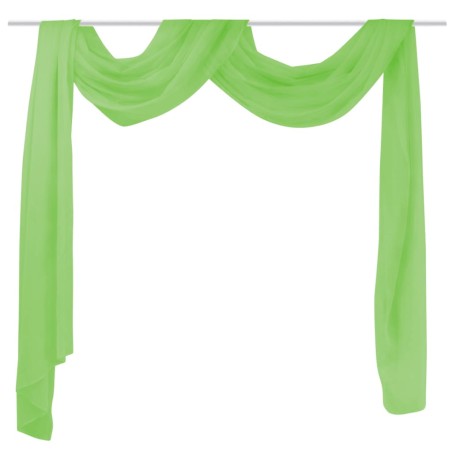 Cortina comprida em voile transparente 140 x 600 cm verde