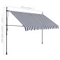 Toldo retrátil manual com LED 250 cm azul e branco