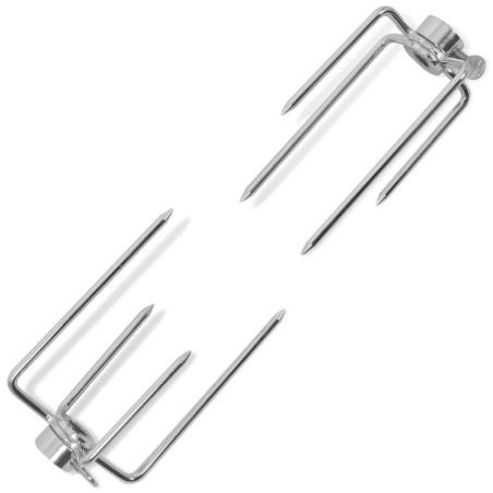 VidaXL Espetos de churrasqueira BBQ 2 pcs Aço