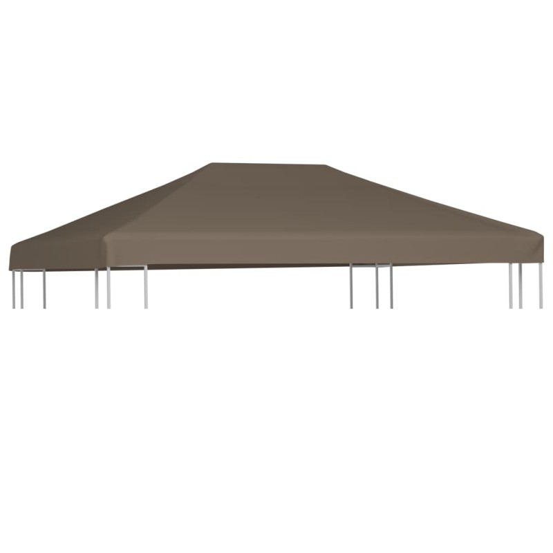 Cobertura de gazebo 310 g/m² 3x4 m cinzento-acastanhado-Topos para toldos e gazebos-Home Retail