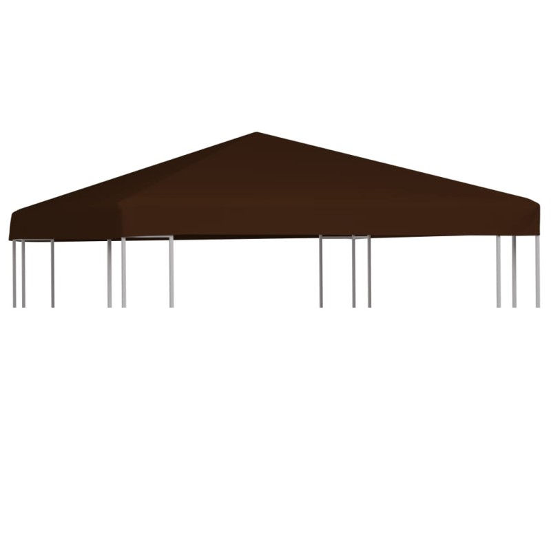 Cobertura de gazebo 310 g/m² 3x3 m castanho-Topos para toldos e gazebos-Home Retail