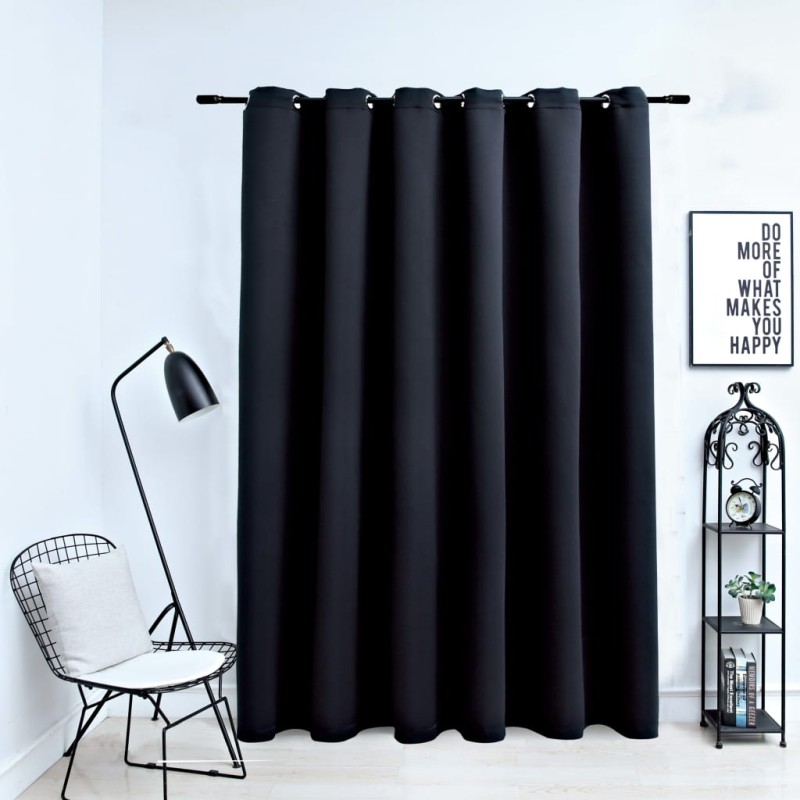 Cortina blackout com argolas em metal 290x245 cm preto-Persianas e cortinas-Home Retail