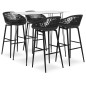 5 pcs conjunto de bar branco e preto