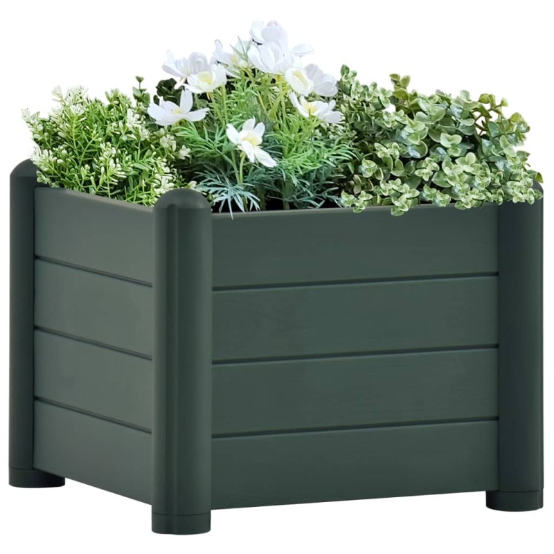 Canteiro elevado para jardim PP 43x43x35 cm verde-Vasos e floreiras-Home Retail