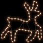 Figuras de rena de Natal + 72 LEDs 57x55x4,5 cm branco quente