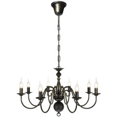 Candelabro de metal preto antigo com 8 lâmpadas E14 - vidaXL | Cand...