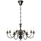 Candelabro de metal preto antigo com 8 lâmpadas E14