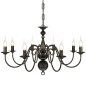 Candelabro de metal preto antigo com 8 lâmpadas E14