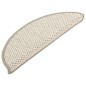 Tapetes escada adesivos aspeto sisal 15 pcs 56x17x3cm bege