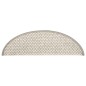 Tapetes escada adesivos aspeto sisal 15 pcs 56x17x3cm bege