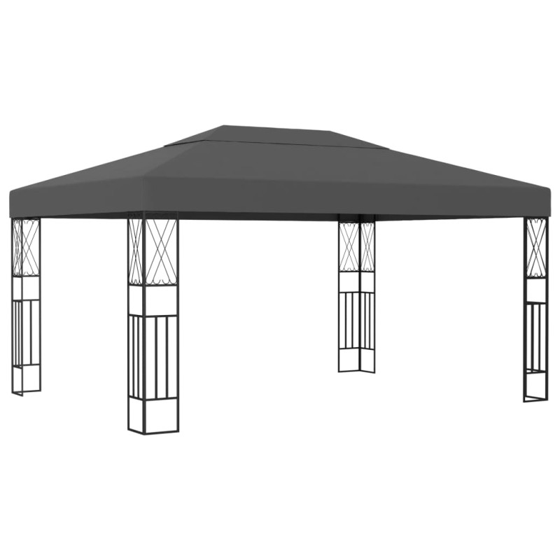 Gazebo 3x4 m tecido antracite-Toldos e gazebos-Home Retail