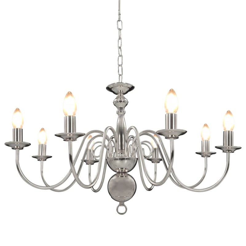 Lustre de 8 lâmpadas E14 prateado-Candelabros-Home Retail