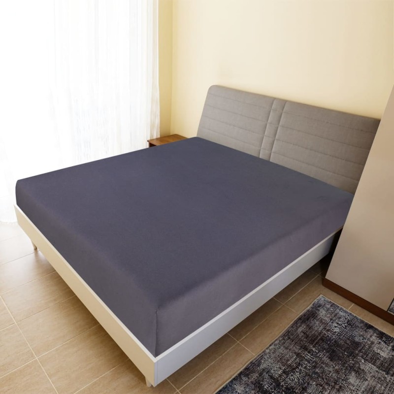 Lençóis ajustáveis 2 pcs 90x200 cm algodão jersey antracite-Lençóis-Home Retail