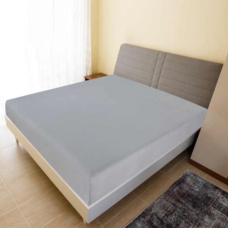 Lençóis ajustáveis 2 pcs 90x200 cm algodão jersey cinza-Lençóis-Home Retail