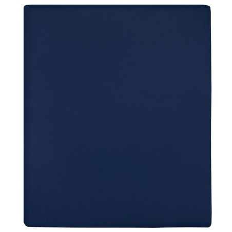 Lençol ajustável 160x200 cm algodão jersey azul marinho