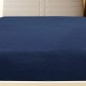 Lençol ajustável 160x200 cm algodão jersey azul marinho