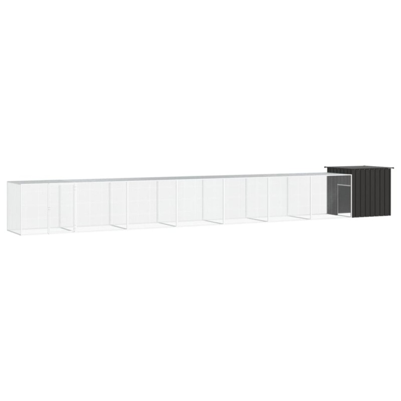 Galinheiro 800x91x100 cm aço galvanizado antracite-Casotas e gaiolas para animais pequenos-Home Retail