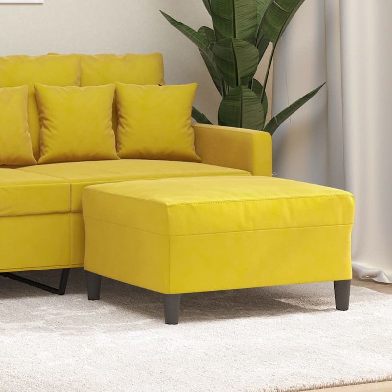 Apoio de pés 70x55x41 cm veludo amarelo-Pufes-Home Retail