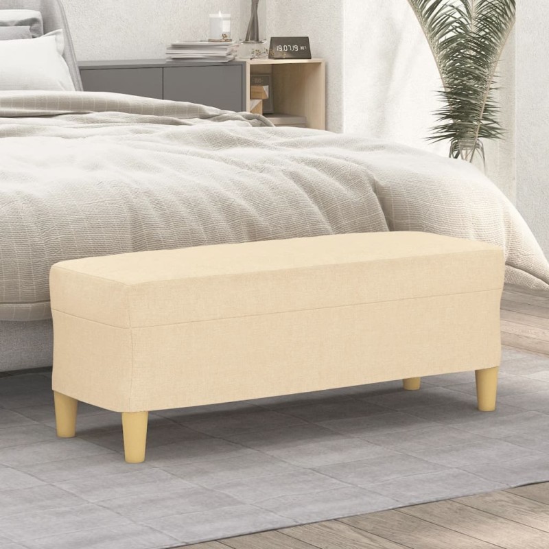 Banco 100x35x41 cm tecido cor creme-Bancos-Home Retail