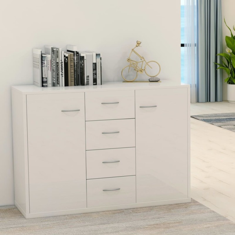 Aparador 88x30x65 cm contraplacado branco brilhante-Aparadores-Home Retail