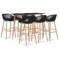 7 pcs conjunto de bar preto