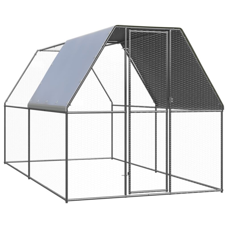 Galinheiro de exterior 2x4x2 m aço galvanizado-Casotas e gaiolas para animais pequenos-Home Retail