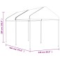 Gazebo com telhado 4,46x2,28x2,69 m polietileno branco