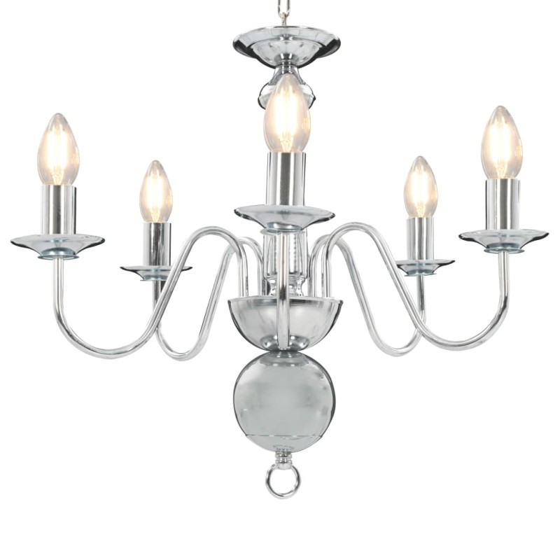 Lustre de 5 lâmpadas E14 prateado-Candelabros-Home Retail