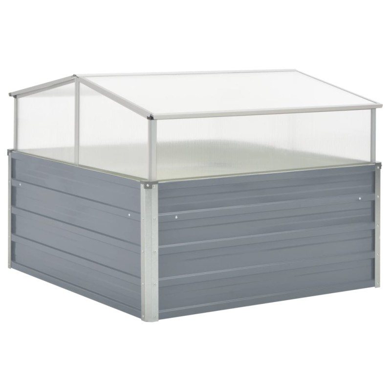 Estufa 100x100x85 cm aço galvanizado cinzento-Vasos e floreiras-Home Retail