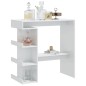 Mesa de bar c/ prateleiras 100x50x101,5 cm branco brilhante