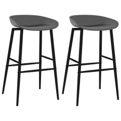 Cadeiras de bar 2 pcs cinzento