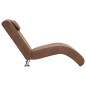 Chaise longue com almofada camurça artificial castanho