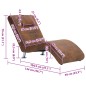 Chaise longue com almofada camurça artificial castanho