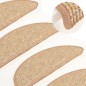 Tapetes de escada adesivos 15 pcs 56x17x3 cm castanho-claro