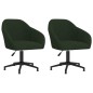 Cadeiras de jantar giratorias 2 pcs veludo verde-escuro