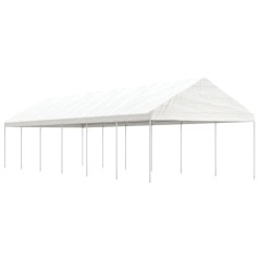 Gazebo com telhado 13,38x4,08x3,22 m polietileno branco