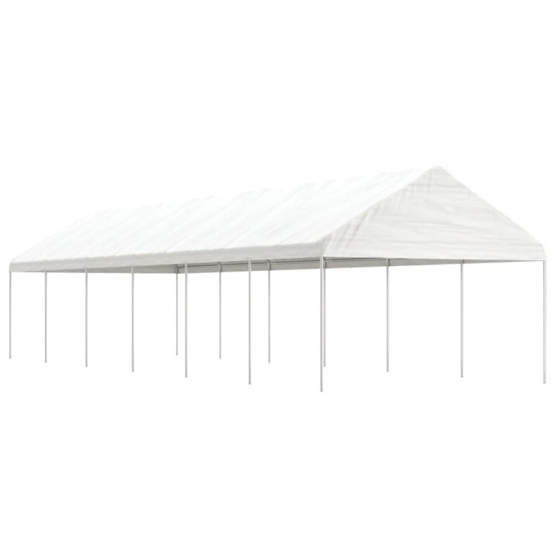 Gazebo com telhado 13,38x4,08x3,22 m polietileno branco-Toldos e gazebos-Home Retail