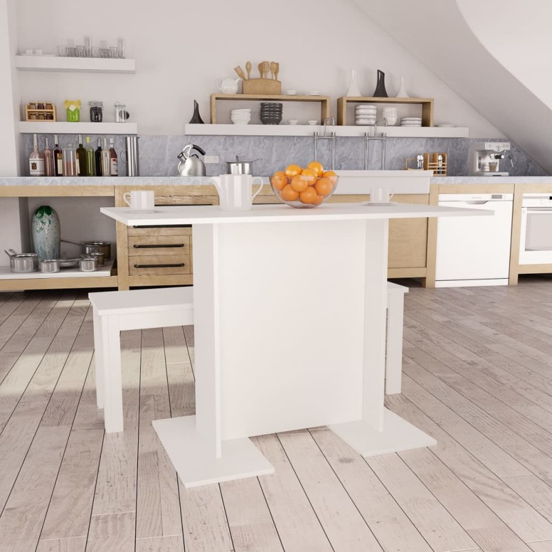 Mesa de jantar 110x60x75 cm derivados de madeira branco-Mesas de cozinha e de sala de jantar-Home Retail