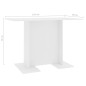 Mesa de jantar 110x60x75 cm derivados de madeira branco