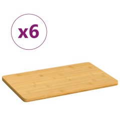 Tábuas de pequeno-almoço 6 pcs 22x14x0,8 cm bambu - vidaXL | Pratos...