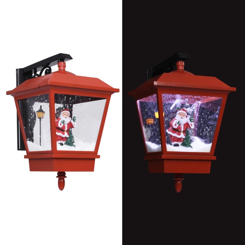 Candeeiro de parede luzes LED e Pai Natal 40x27x45 cm vermelho-Luzes de Natal-Home Retail